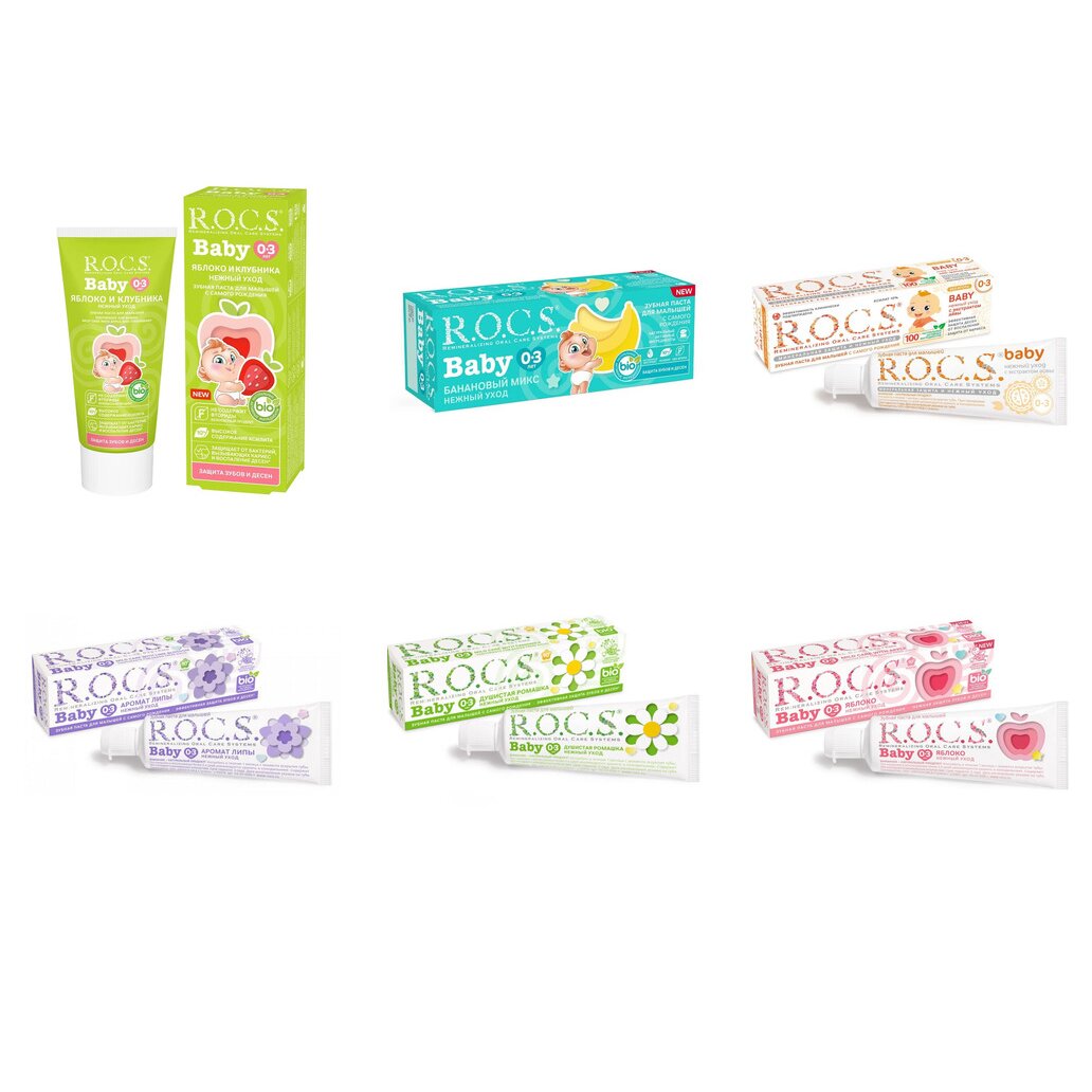 Зубная паста детская Рокс (R.O.C.S.) Baby (любой вкус) с 0 до 3 лет 45 г