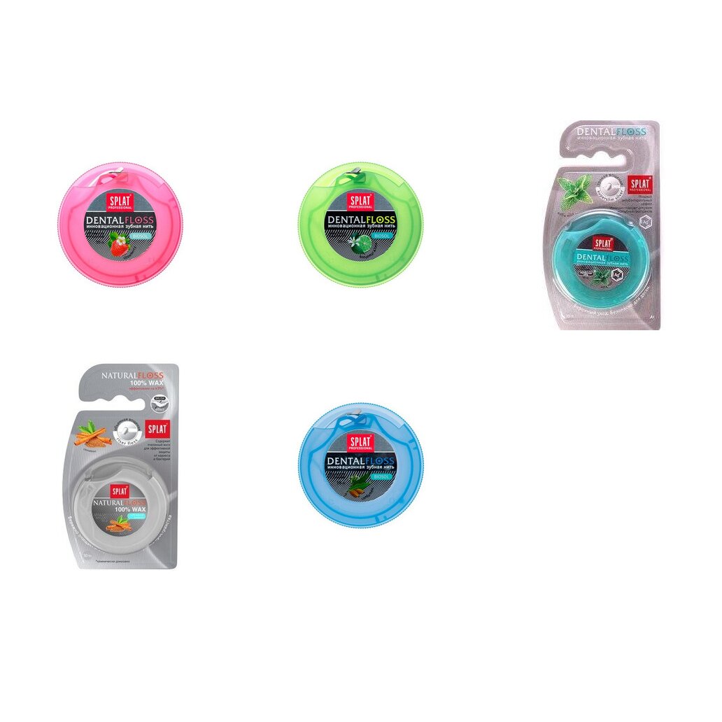Зубная нить Splat вощеная 30 м (любой вкус)