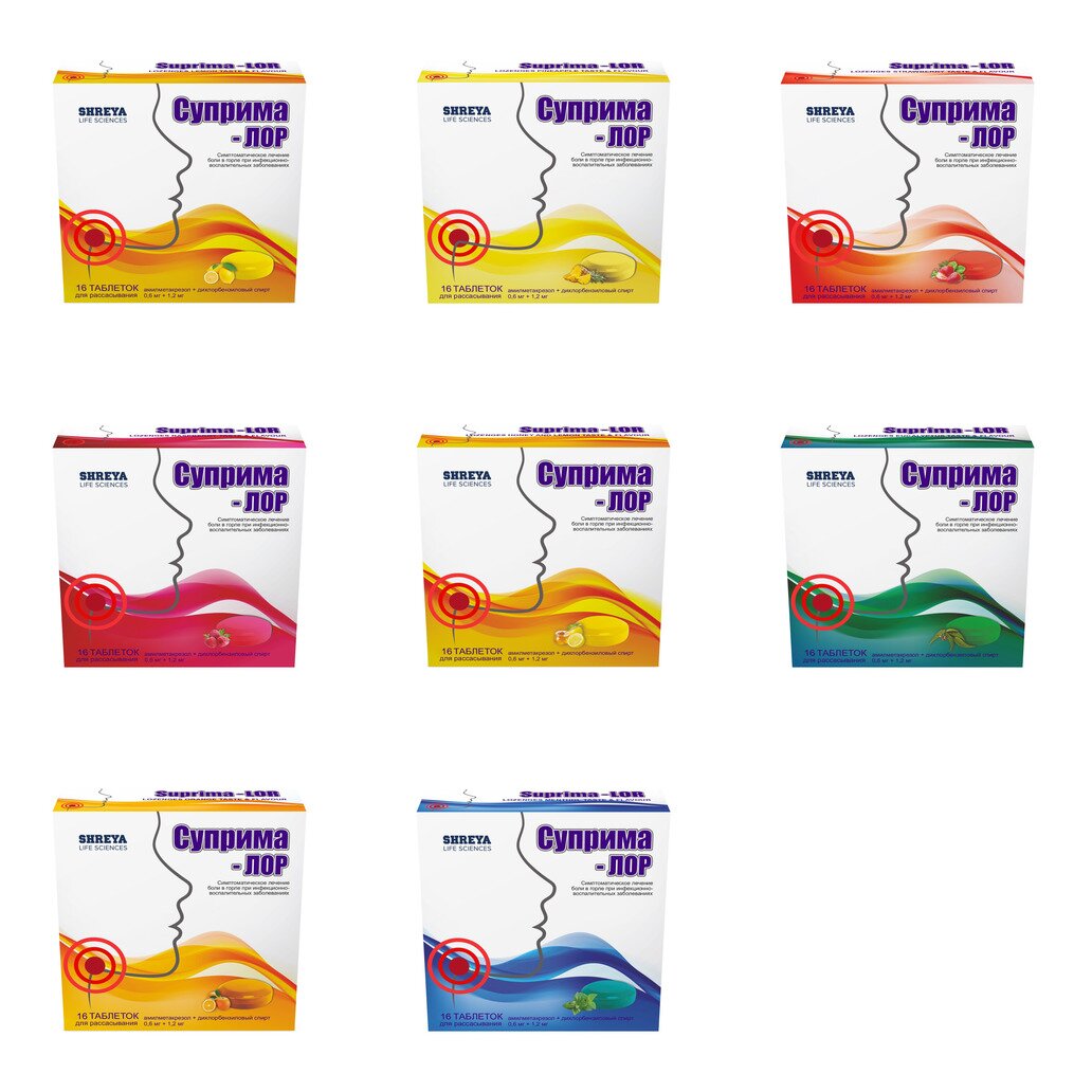 Суприма-ЛОР таблетки для рассасывания 16 шт. (любой вкус)