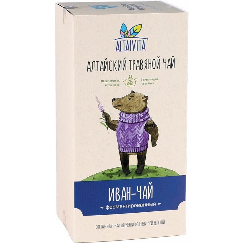 Алтайвита Чай травяной Иван-чай в пирамидках 4 г 10 шт.
