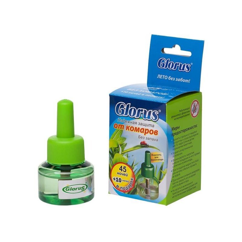 Глорус-Ликвид жидкость от комаров 45 ночей без запаха