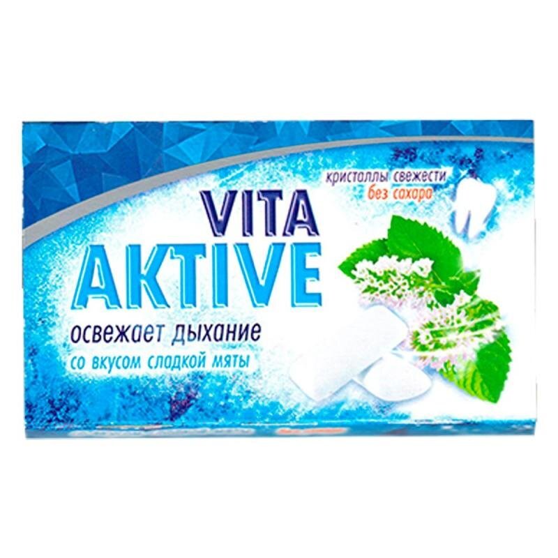Резинка жевательная Vita aktive без сахара со вкусом сладкая мята 12 шт.