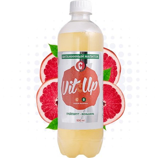 Напиток витаминный газированный Vitup бут.п/э грейпфрут/женьшень 0.5 л