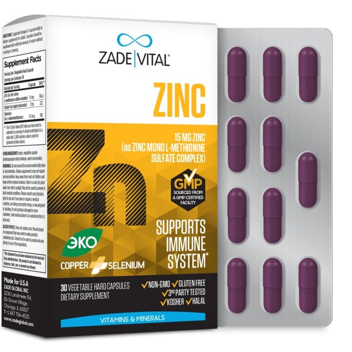 Заде Витал (Zade Vital) Цинк капсулы 30 шт.