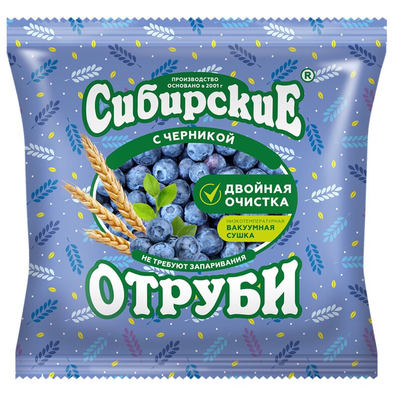 Отруби Сибирские пшеничные с черникой 200 г