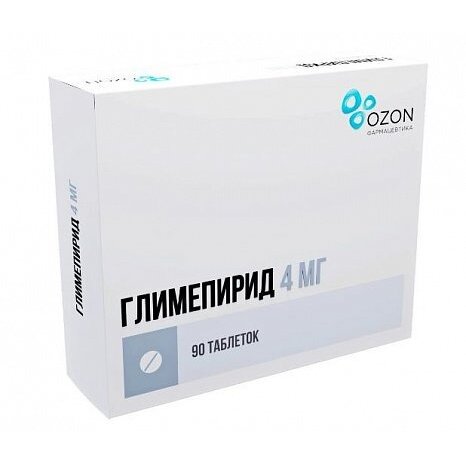 Глимепирид таблетки 4 мг 90 шт.