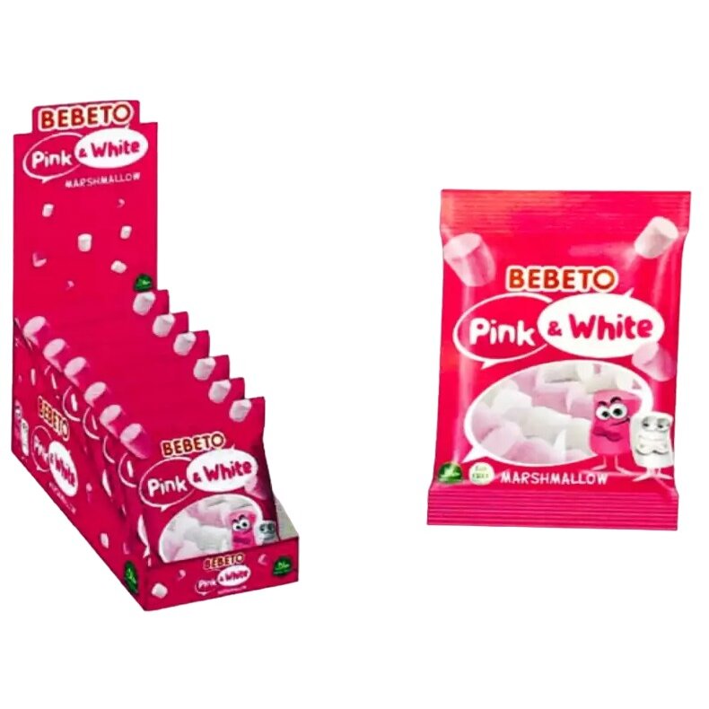 Суфле-маршмеллоу Bebeto pink&amp;white 60 г 12 шт.