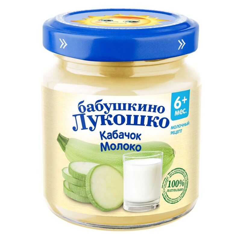 Пюре Бабушкино Лукошко кабачок-молоко с 6 мес. 100 г