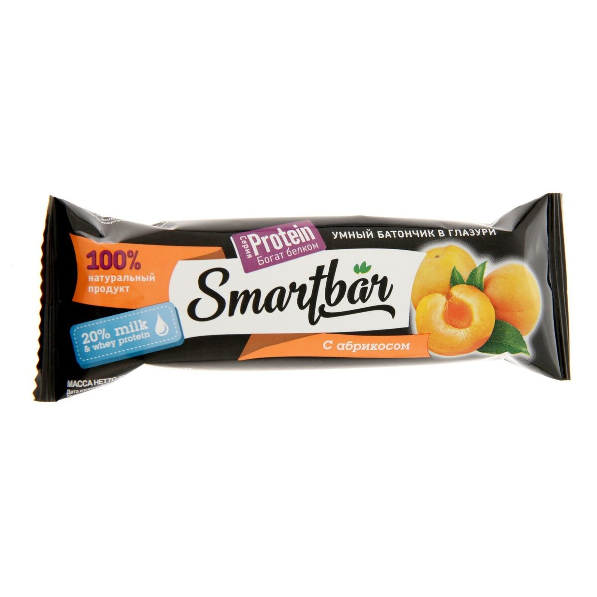 Батончик Smartbar протеиновый 20% абрикос в йогуртовой глазури 40 г