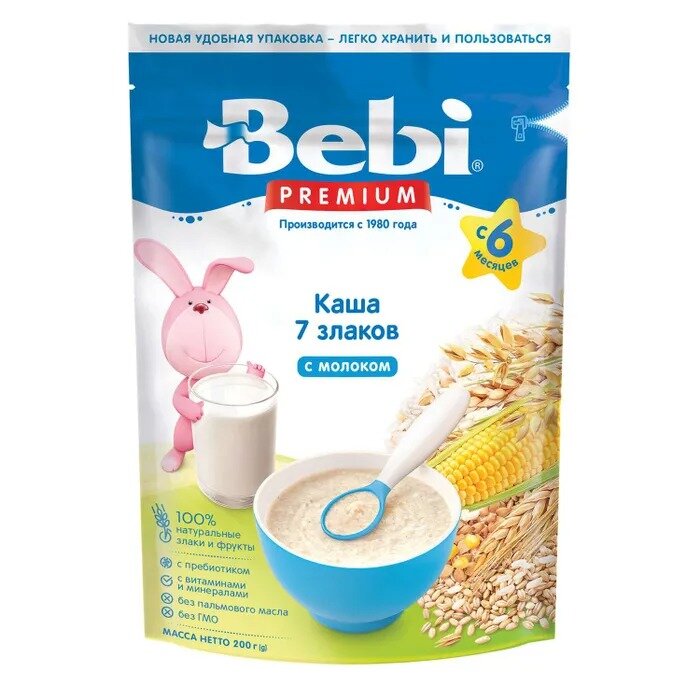 Каша молочная Bebi premium 7 злаков 200 г