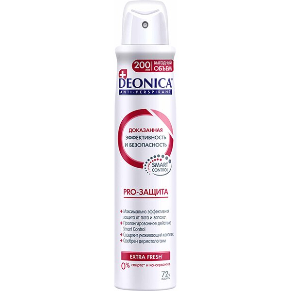 Deonica pro-защита дезодорант-спрей антиперспирант 200мл