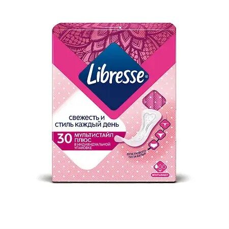 Прокладки ежедневные Либресс (Libresse) Dailyfresh Multistyle Plus 30 шт.