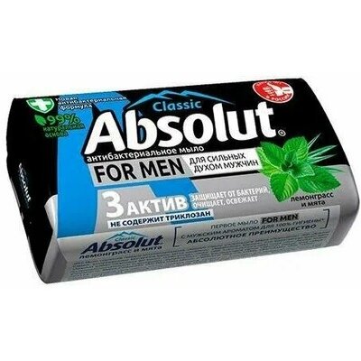 Мыло Абсолют For men лемонграсс/мята 90 г