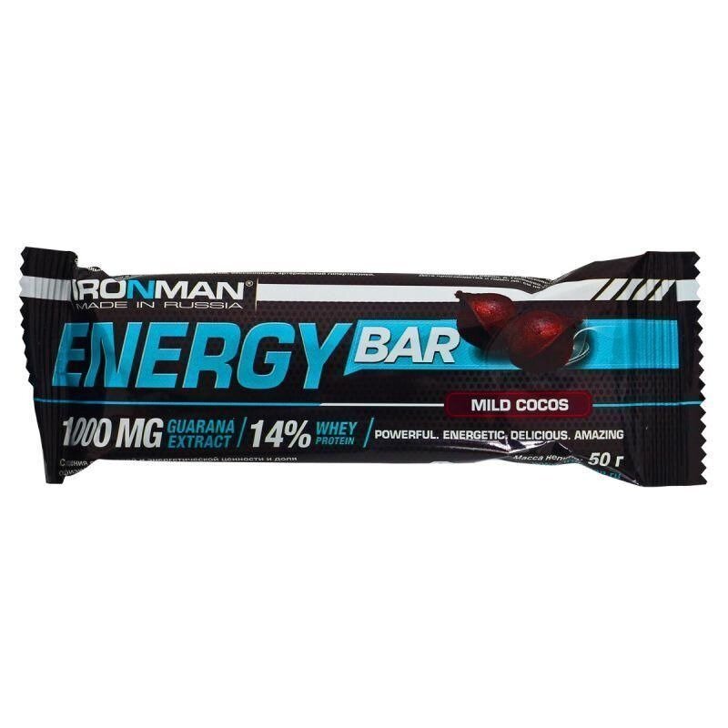 Батончик Айронмен (IronMan) slim bar кокос с гуараной в глазури 50 г