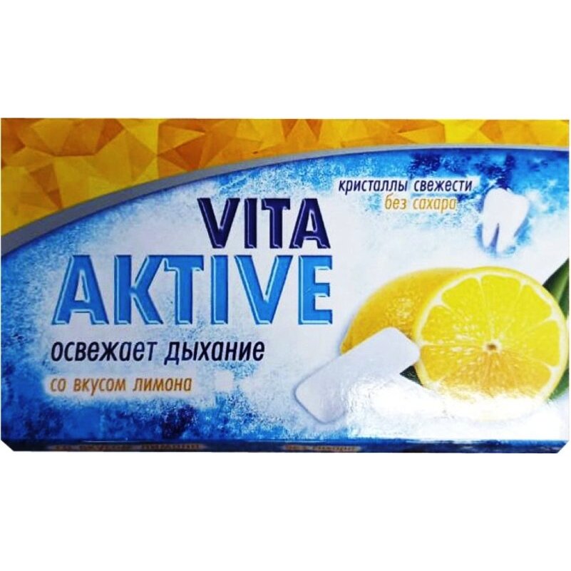 Жевательная резинка Vita Aktive без сахара Лимон 17 г