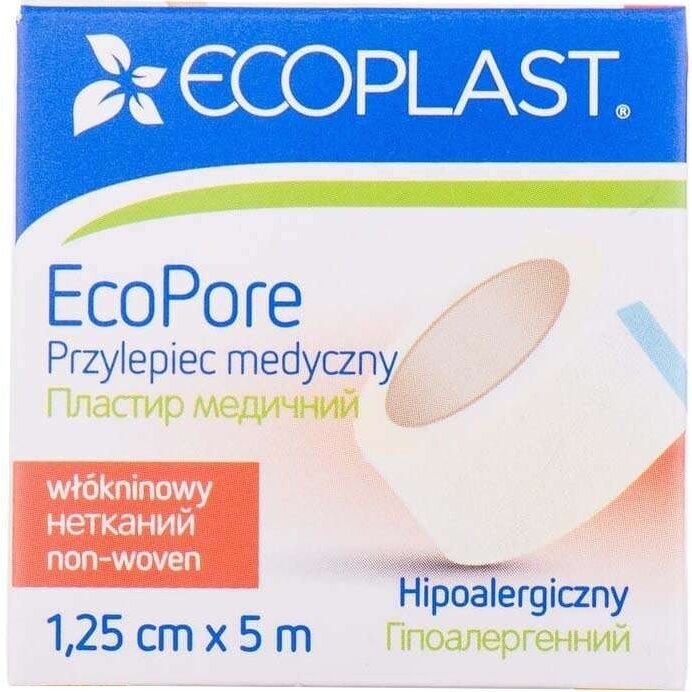 Пластырь Ecoplast медицинский фиксирующий нетканный ecopore 1.25x5