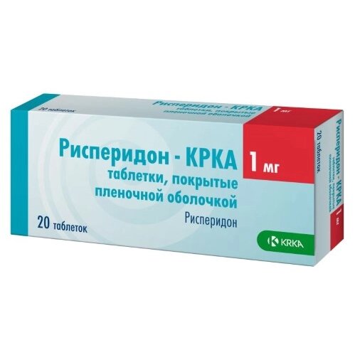 Рисперидон-крка таблетки п/об пленочной 1мг 20 шт.