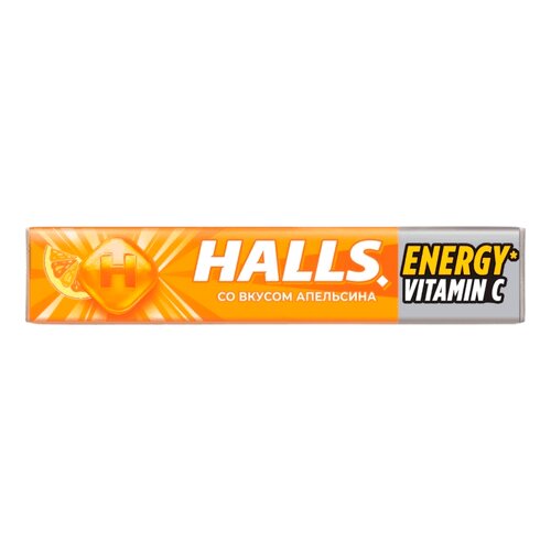 Halls леденцы от кашля 25г 9 шт. апельсин+витамин с