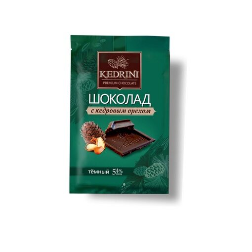 Шоколад темный Kedrini с кедровым орехом 23 г