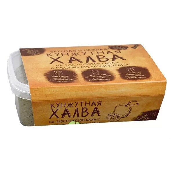 Халва кунжутная на тростниковом сахаре Сокровища сезама с грецким орехом и курагой 290 г