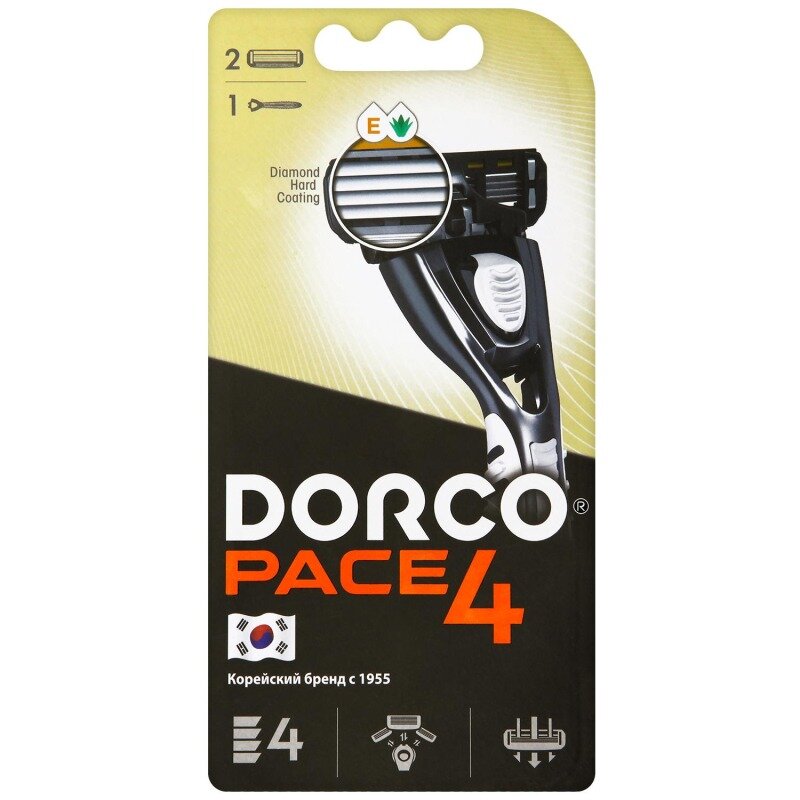 Cтанок Dorco Pace 4 для бритья с 2 кассетами