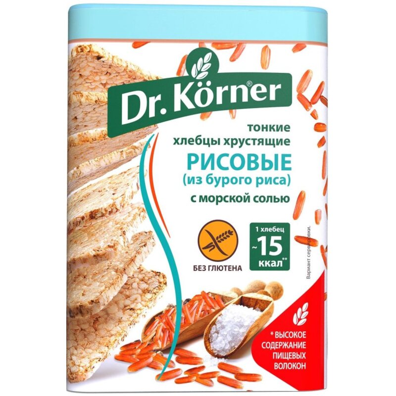 Хлебцы Dr.Korner Рисовые с морской солью 100 г