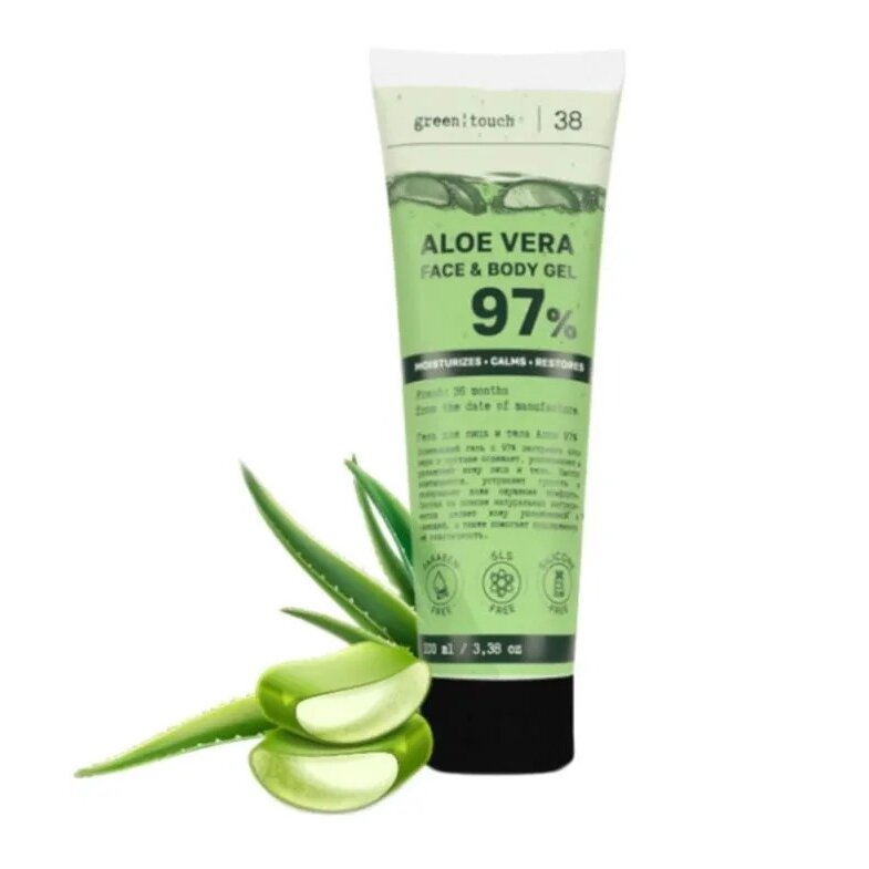 Гель для лица и тела Green Touch увлажняющий Алоэ 97% 100 мл