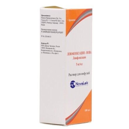 Левофлоксацин-Нова раствор для инфузий 5 мг/мл 100 мл флакон 1 шт.