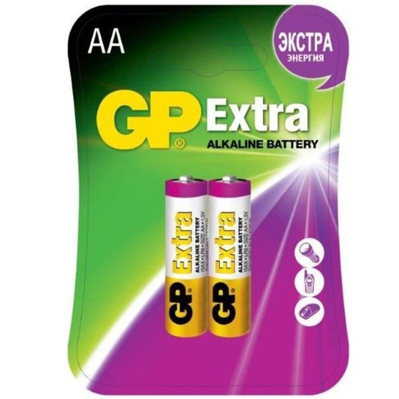 Gp extra alkaline батарейка 1.5v lr6 (aa) 2 шт.