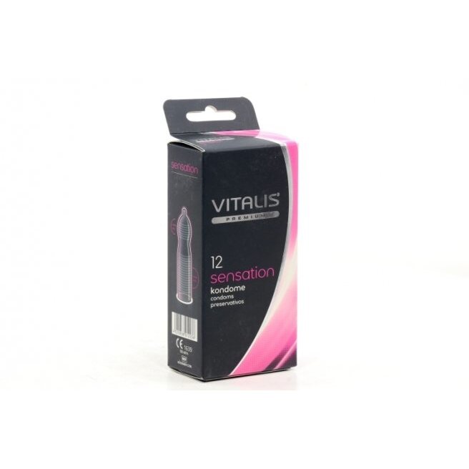 Презервативы Vitalis Premium sensation с кольцами/точками ширина 53 мм 12 шт.