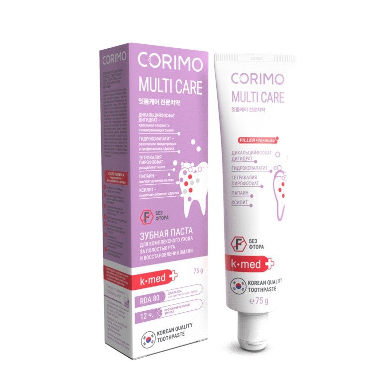Зубная паста Corimo профилактическая Комплексный уход и восстановление эмали 75 г