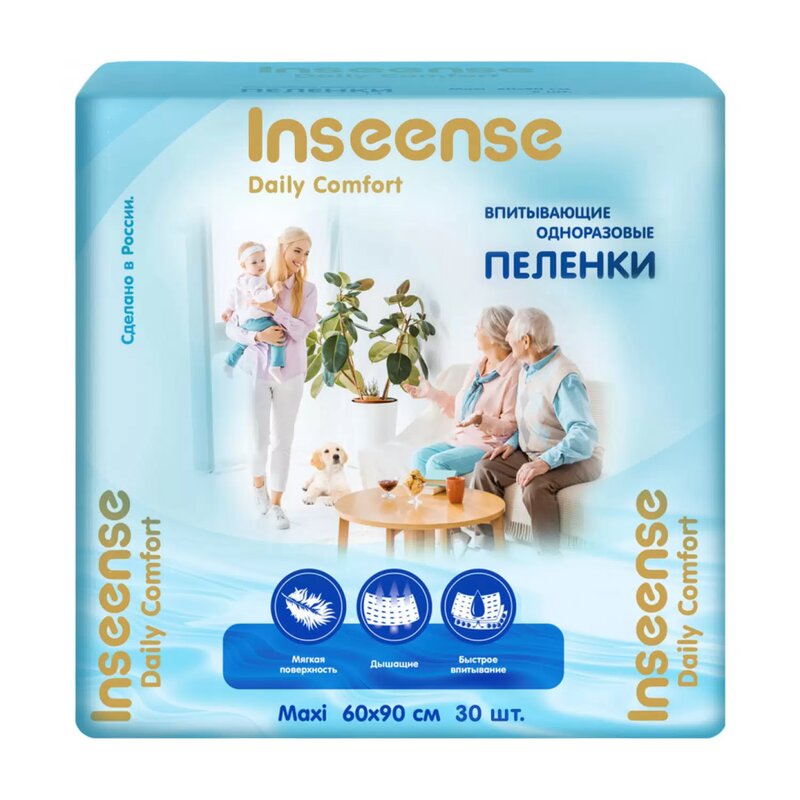 Пеленки Inseense Daily Comfort одноразовые 60х90 см x30