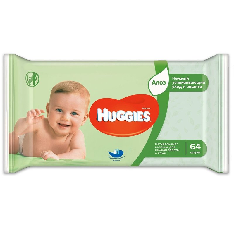 Детские влажные салфетки Huggies Ultra Comfort Aloe 64 шт.