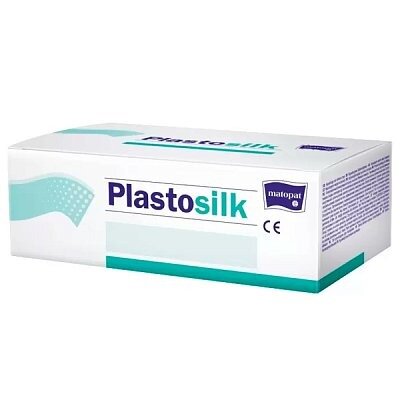 Пластырь фиксирующий Matopat Plastosilk гипоаллергенный из шелка 2,5 см x 5 м 22 шт.