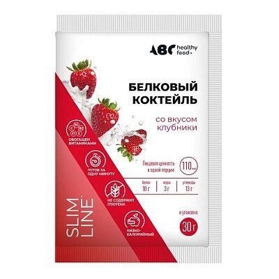 Коктейль белковый Провита ABC Healthy Food вкус клубники 30 г