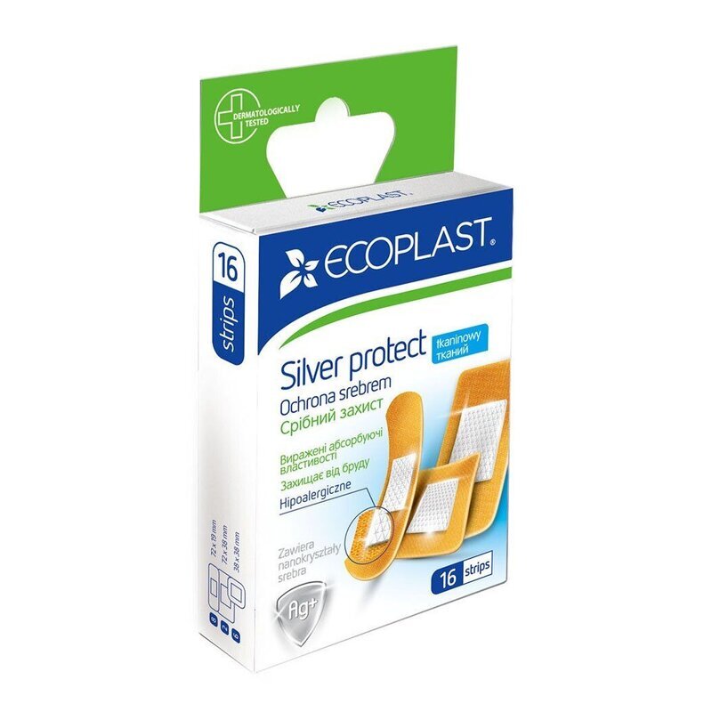 Пластырь Ecoplast медицинский тканый silver protect 16 шт.