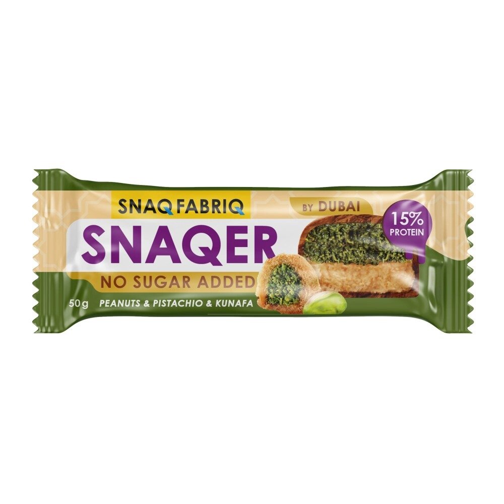 Батончик протеиновый глазированный Snaq Fabriq Snaqer Арахис-фисташка-хрустящее тесто 50 г