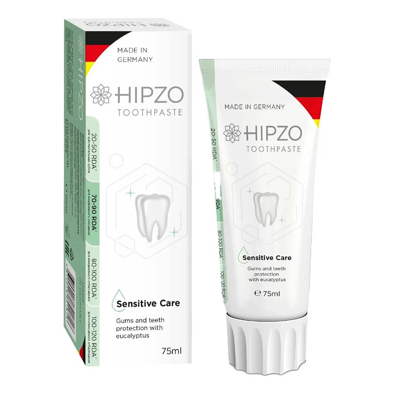 Зубная паста Hipzo Sensitive Care защита десен и зубов с Эвкалиптом 75 мл