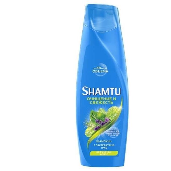 Шампунь для волос Shamtu глубокое очищение и свежесть с экстрактами трав 360 мл
