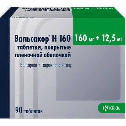 Вальсакор Н таблетки 160+12,5 мг 90 шт.
