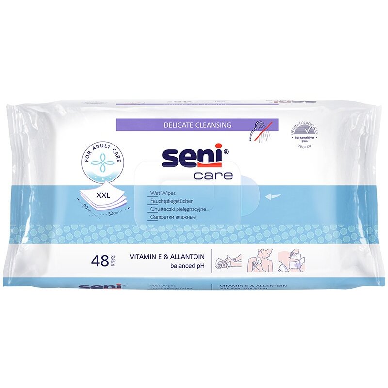 Влажные салфетки Seni Care с витамином Е 48 шт.