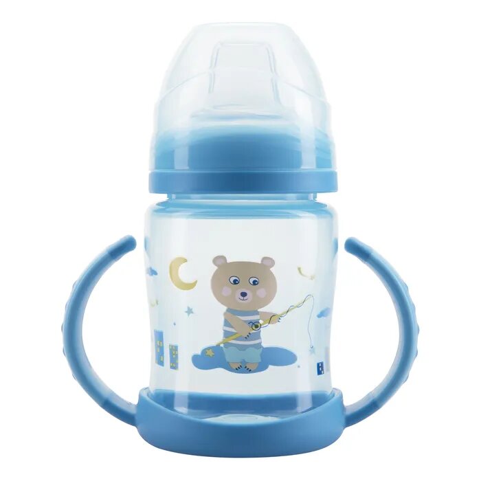 Курносики поильник с ручками и мягким носиком 17102 мишка 210 мл