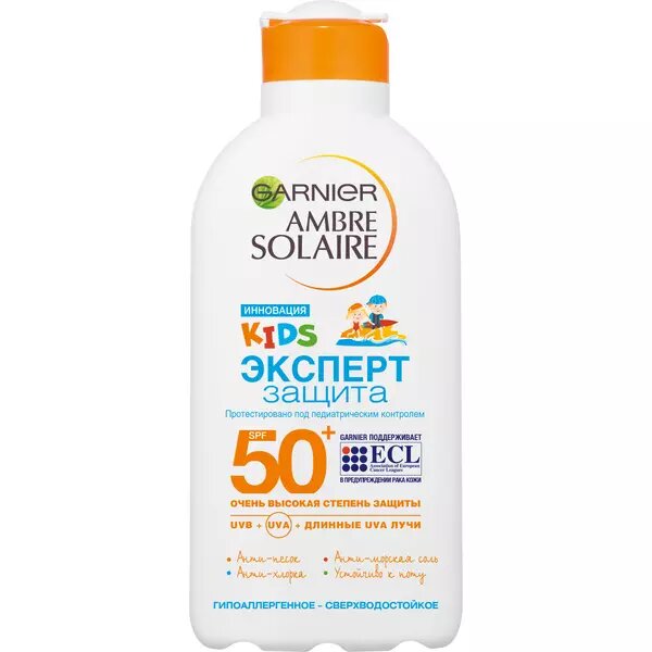 Garnier ambre solaire молочко для лица и тела солнцезащитное spf50+ 200мл