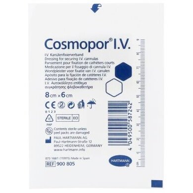 Повязка Hartmann Cosmopor I.V. самоклеящаяся 8 см х 6 см 1 шт.