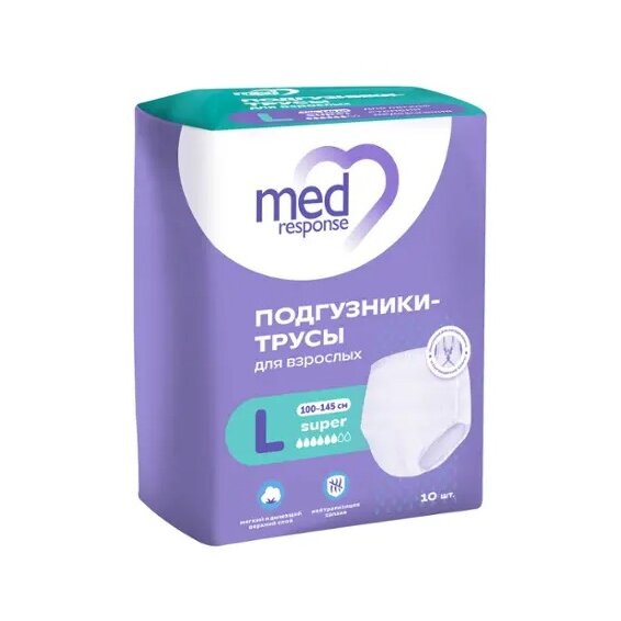 Подгузники-трусы для взрослых Medresponse р.L 10 шт