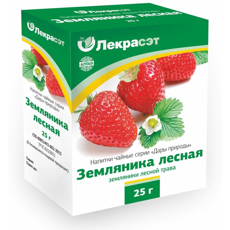 Фиточай земляники лист Дары природы 25 г