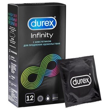 Презервативы Durex Infinity гладкие вариант 2 с анестетиком 12 шт.