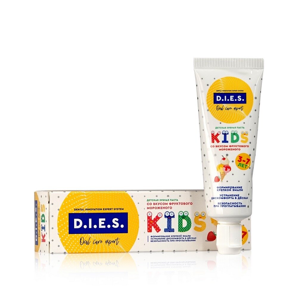 Зубная паста детская D.I.E.S. Kids Фруктовое мороженое с 3 до 7 лет 45 г