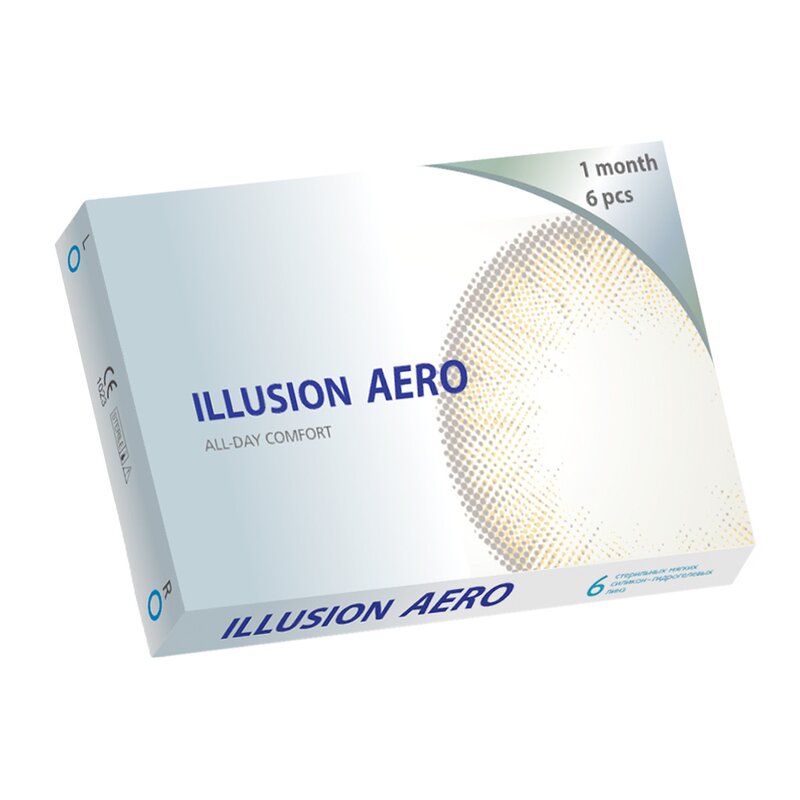 Линзы ILLUSION aero контактные прозрачные 1 месяц -1,75/14.2/8.6/6 шт x1