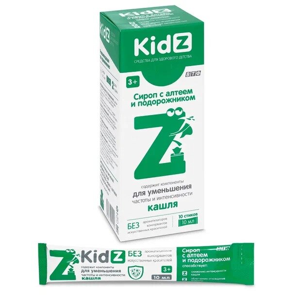 KidZ (КидЗ) сироп с алтеем и подорожником стик 10 шт.